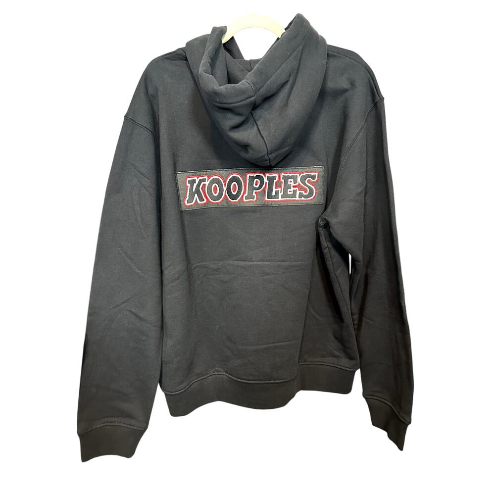 The Kooples Cotton Fleece Logo Patch Loose Fit Hoodie Size XL
